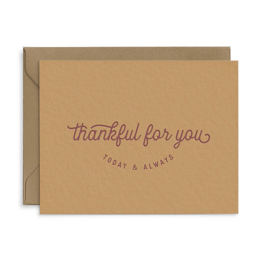 Thankful For You Greeting Card- Box of 6